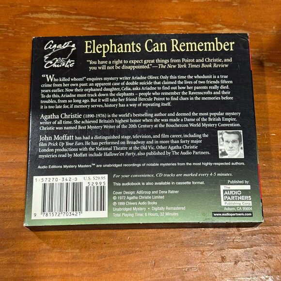 Agatha Christie "Elephants Can Remember" Audio CD Set - Picture 2 of 2